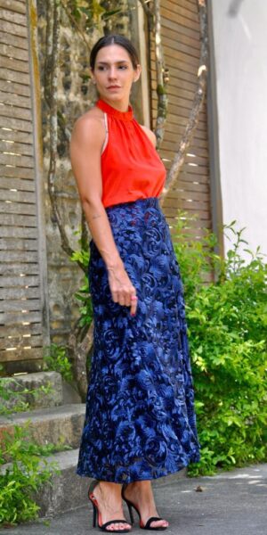 Blusa seda laranja